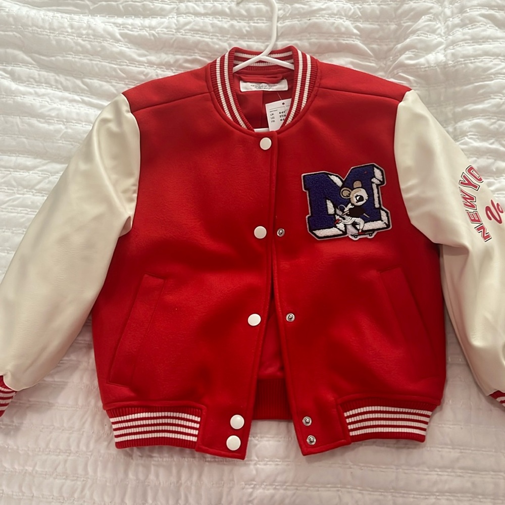 H&M Varsity Jacket RED Size 5T/6